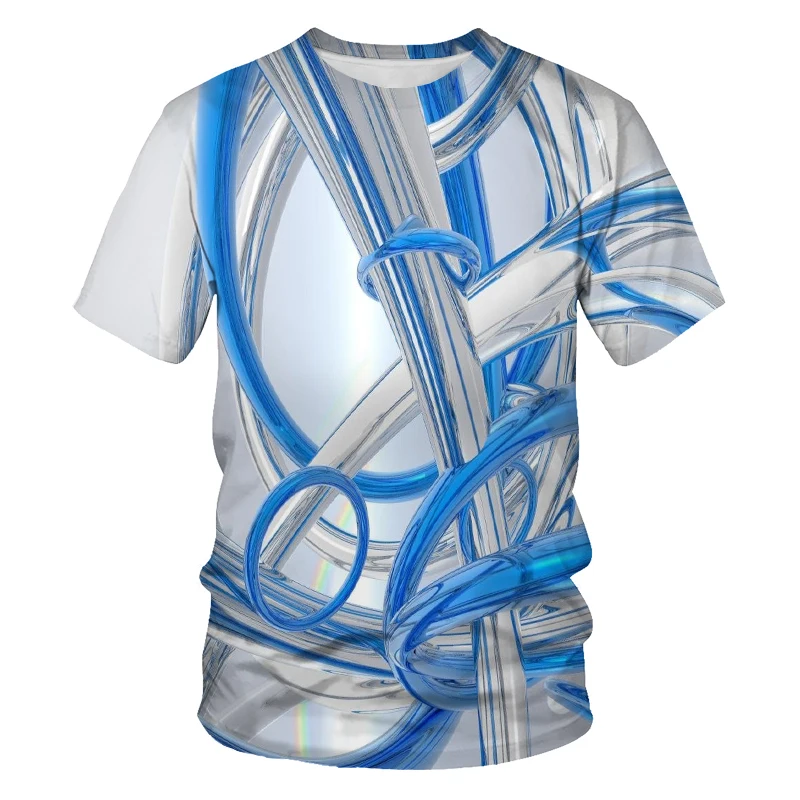 

New stereo vision 3D printing summer breathable short-sleeved men's T-shirt personalized custom shirt oversized T-shirt