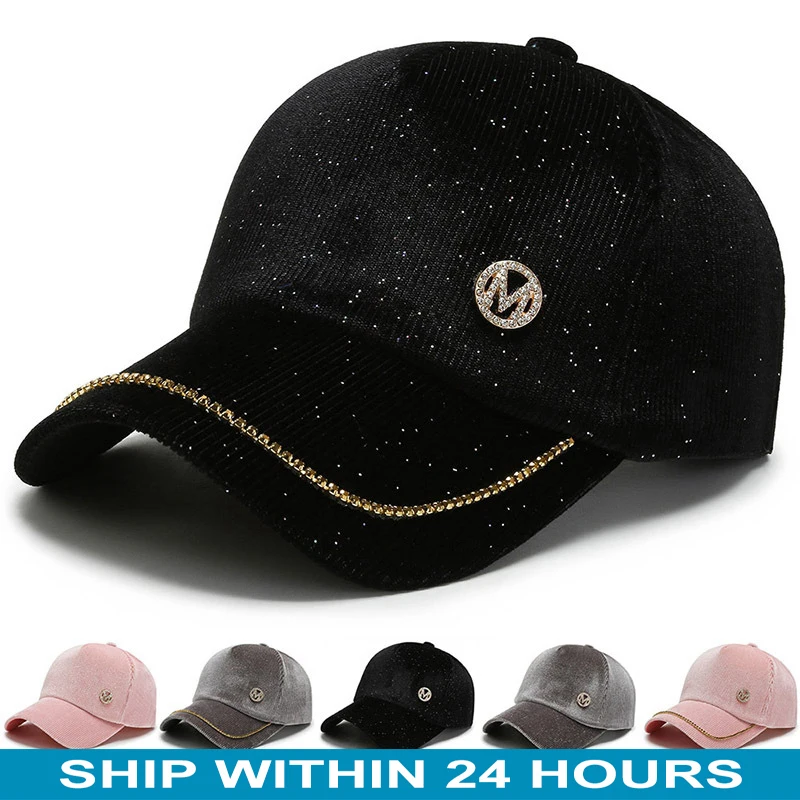 

2022 Fashion Embroidered Adjustable Cap Hip Hop Caps Outdoor Solid Color Warm Corduroy Baseball Caps for men Women's cap