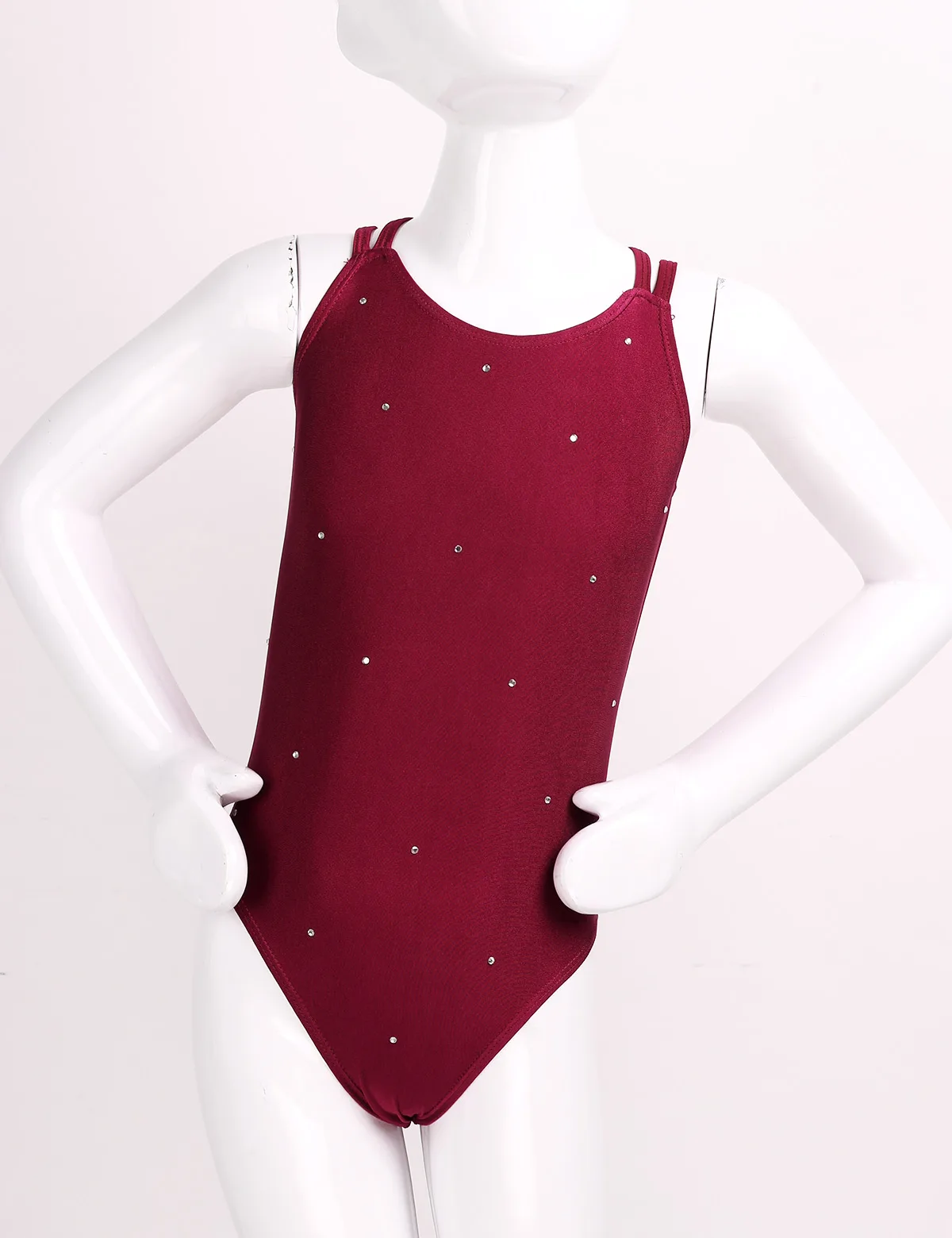 Балетный костюм для девочек на тонких лямках гимнастический купальник