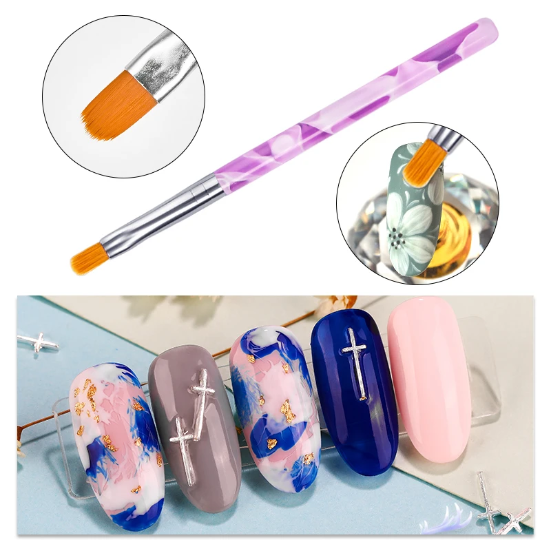 Acrylic Nail Art Brush Kit UV Gel Polish Painting Drawing Brushes Pen Dotting Manicure Clean Tools | Красота и здоровье