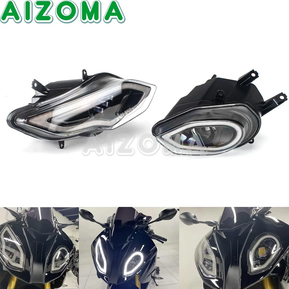 For BMW S1000RR 2015-2018 LED Waterproof Headlight Assembly Motorcycle E4 E-mark DRL Hi/Lo Beam Headlamp Daytime Running Lights