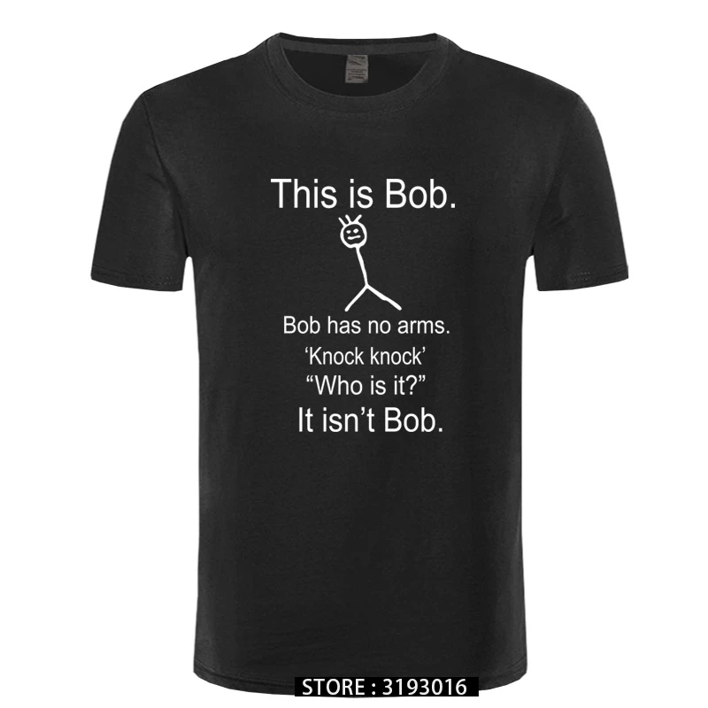 Men's 3D Tee Shirt This Is Bob KNOCK KNOCK FUNNY JOKE Unisex T-shirt Graphic Gothic Mens Clothing Christmas Day Tshirt