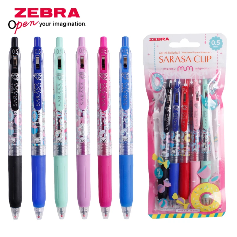 

ZEBRA Gel Pen JJ15-A2 5Pcs Candy Donut Pattern Color Pen 0.5mm Student Hand Account Press Water Pen Writing Painting Tools