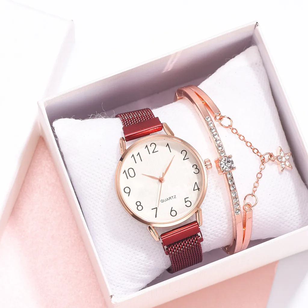 Женские кварцевые часы наручные браслет из нержавеющей стали сетчатый ремень