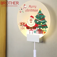 brother christmas led creative atmosphere wall sconces lamp head light fixtures for home indoor bed room