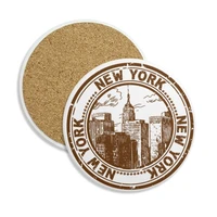 america new york classic country city stone drink ceramics coasters for mug cup gift 2pcs