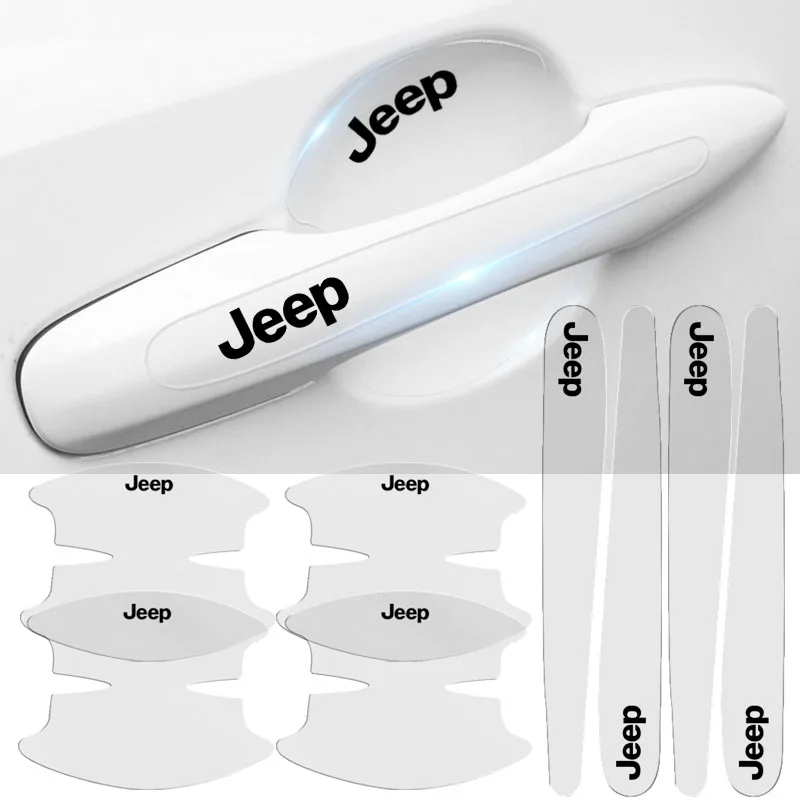 8 шт. защитные наклейки на дверную ручку автомобиля Jeep Renegade Compass Patriot Grand Cherokee Wrangler