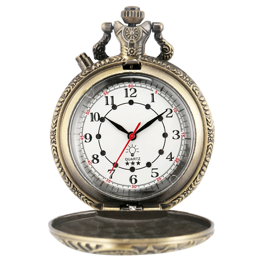 Бронзовые светящиеся светодиодные циферблаты мотоцикл мото кварцевые карманные