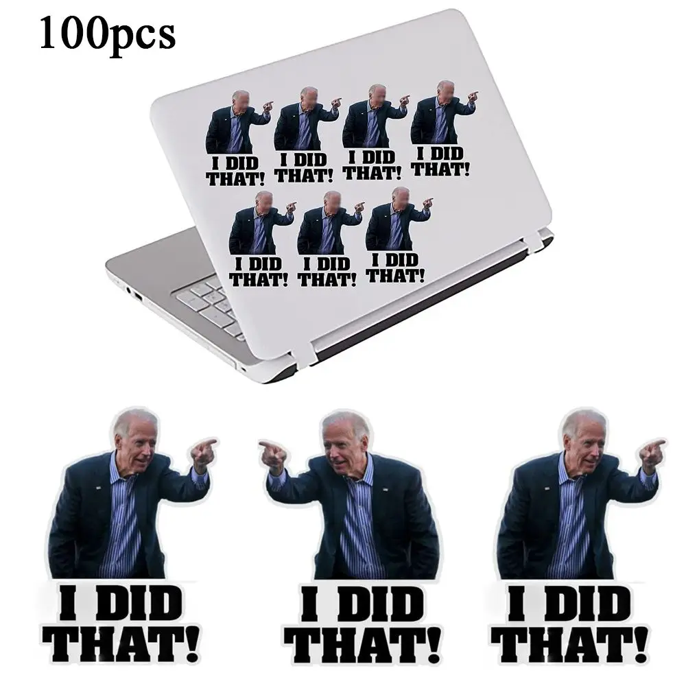 

100 шт./компл. Hot 100 шт./компл. левая забавная наклейка Джо биден наклейка я это сделал