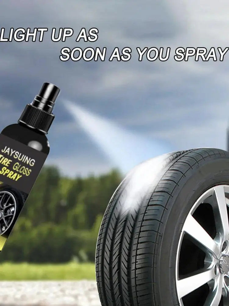 

120ml Car Tire Gloss Spray Car Wax Polish Spray Car Tire Shine Plastic Restorer Retreading Agent Car Tyre Wax Tire Pol