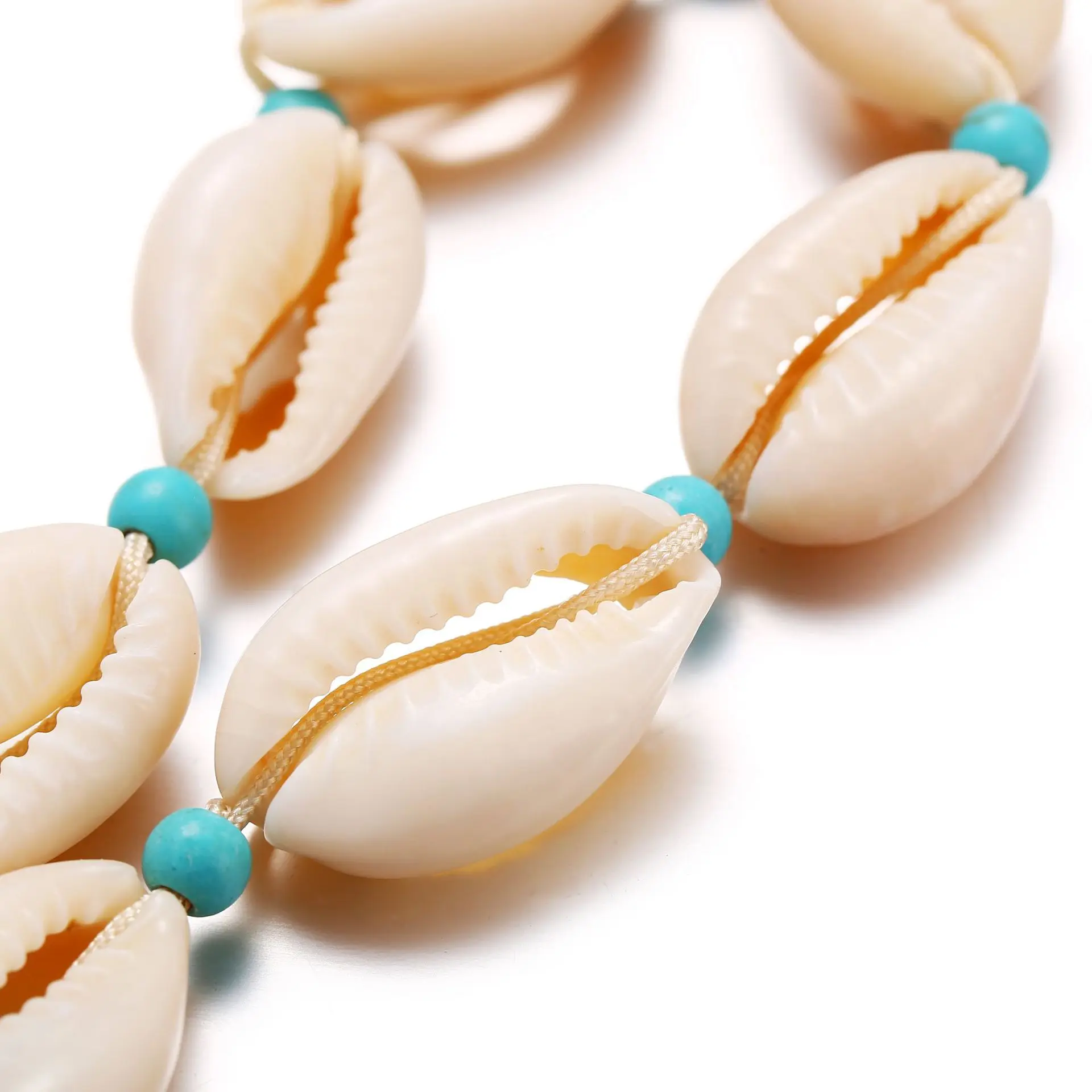 Богемные оболочки лодыжки браслет бусины синие улитки женские браслеты для