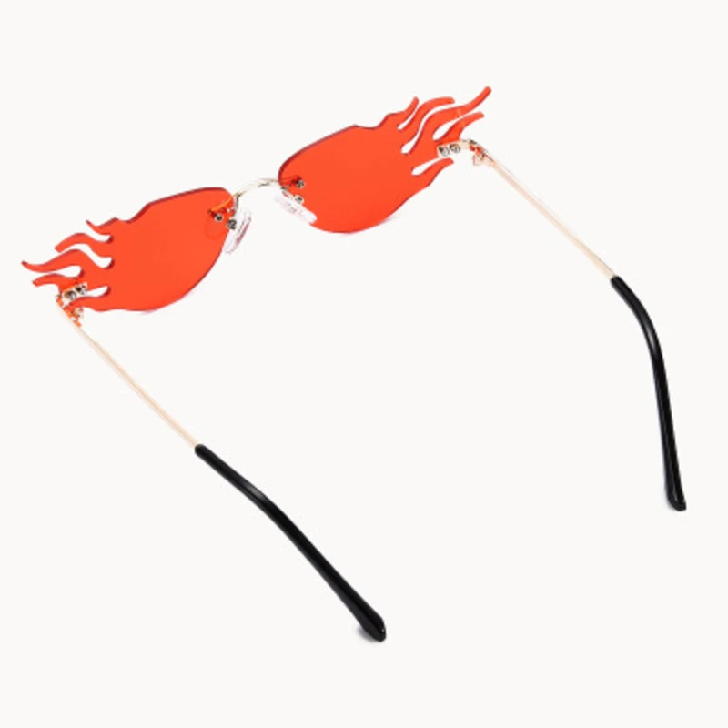 Новинка модные солнцезащитные очки с небольшой оправой безрамные пламя для