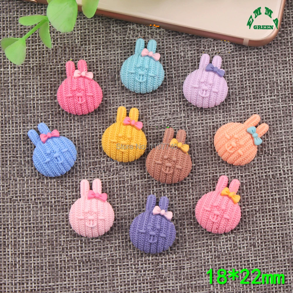 Бусины из смолы кабошон слизи прелести милый кролик 10 шт 22 мм креативные Kawaii flatback