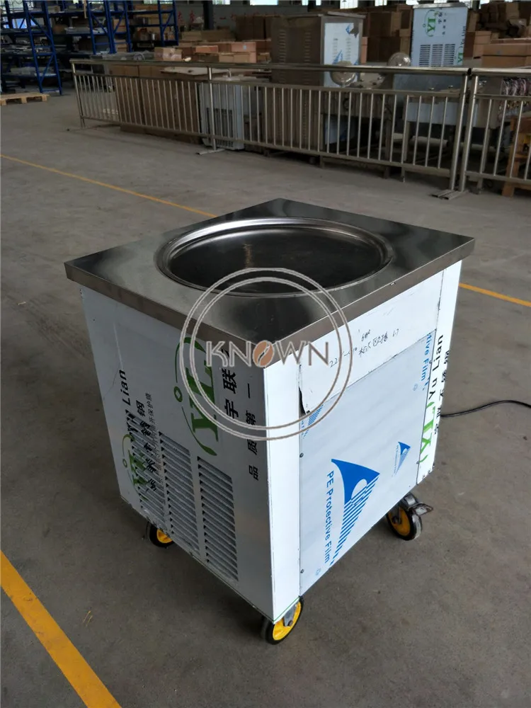 Самый эффективный малошумный одиночный круглый сковорода мороженое ролл из