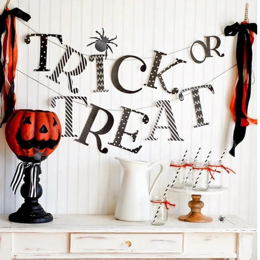 12 шт./компл. украшение на Хэллоуин 3D Наклейка стену в виде черного паука сделай