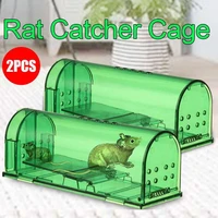 2pcs transparent reusable mouse trap rodent live catch small animal cage rat live trap for indoor outdoor pest control traps