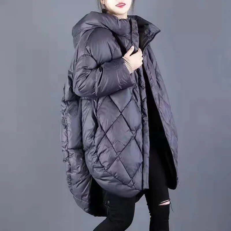 Темно-серый Max LuLu зимние европейские модные дизайнерские женские панк Куртки женские с капюшоном Длинные повседневные стеганые пальто негабаритные зимние парки - Цвет: Темно-серый