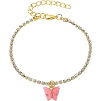new color rhinestone acrylic butterfly pendant ankle chainadjustable chain summer beach feminine charm fashion accessory