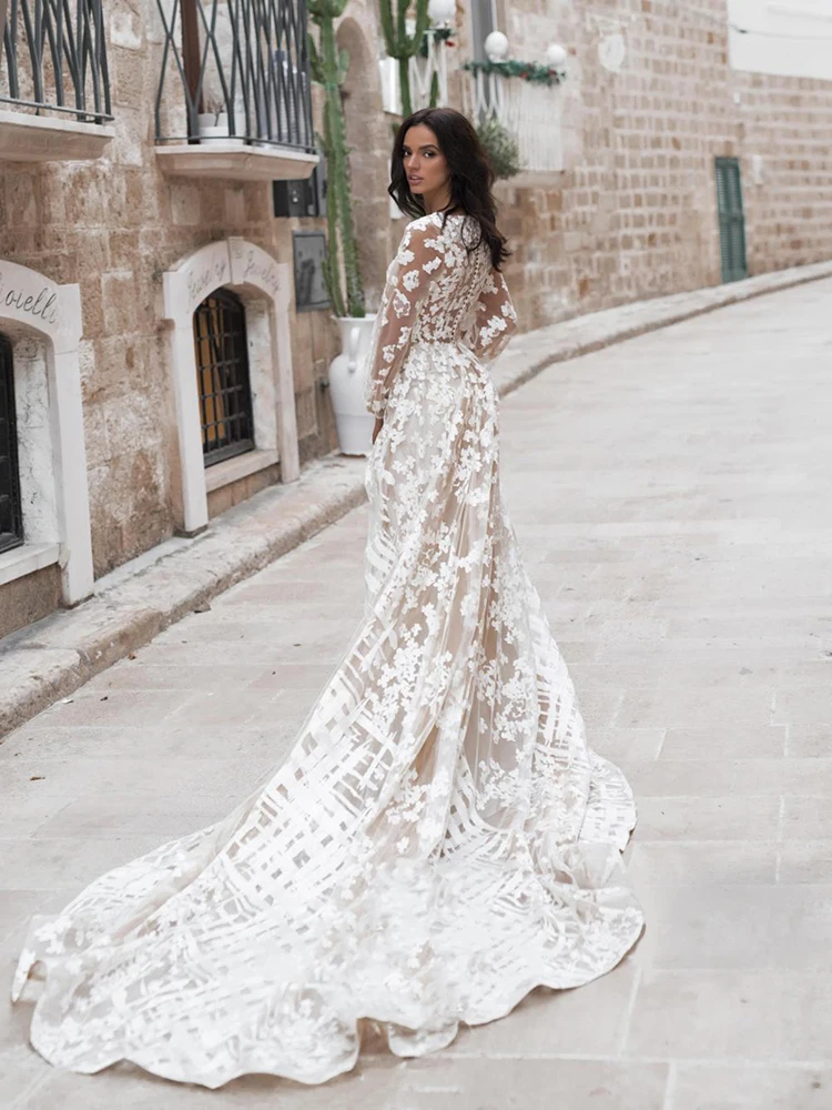 

Hi Shy Bride New simple wedding dress backless sleeveless design chiffon lace bride dresses princess dress plus size tailor-made