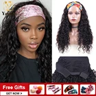 Yavida волнистые волосы афроамериканок для Для женщин человеческих волос 150% Remy плотность шарф парик с головной повязкой для девочек без клея поставщика оптовая продажа больше бесплатных подарков