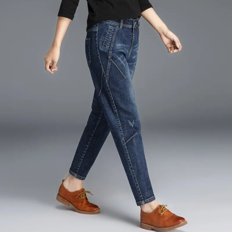 

Women's plus Size 5xl 6xl Harem jeans Loose mom Jeans Streetwear boyfriend jeans for Female