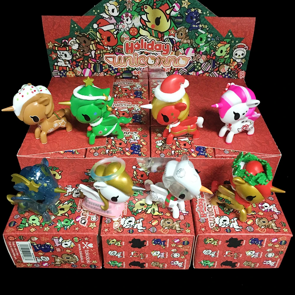 Оригинальный tokidoki Unicorno Рождественская серия Санта Клаус Олень глухая Коробка