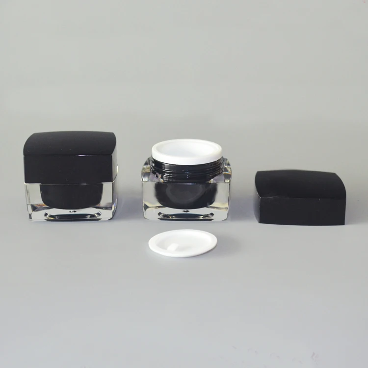 Пластиковая Акриловая банка квадратной формы 10 г Оловянная бутылка крем для