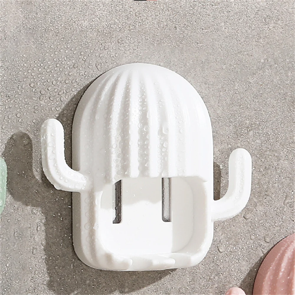 

Creative Cactus Toothbrush Holder Punch Free Bathroom Wall-mounted Draining Multifunction Storage Rack Hang Hook Organizer