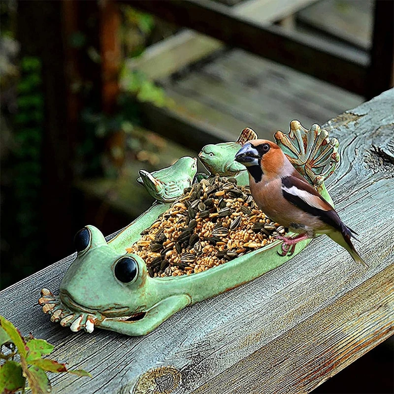 

Ceramic Frog Garden Decoration - Feeders - Frog Feeder Fit for Outdoor Woodland Garden Feed Animal Frog Feed