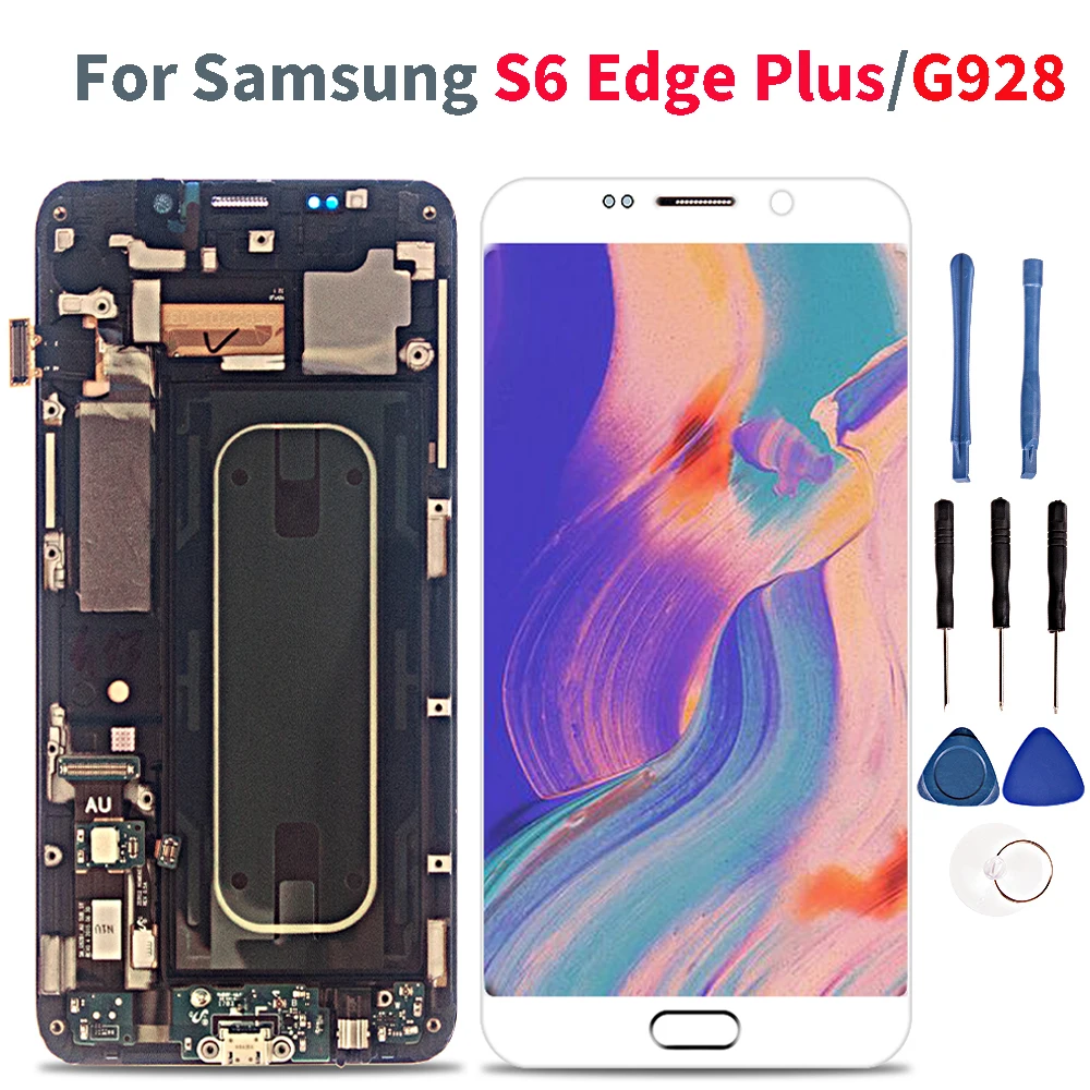 ЖК дисплей для Samsung Galaxy S6 Edge Plus сенсорный экран Diaplay в сборе G928 без теней битых