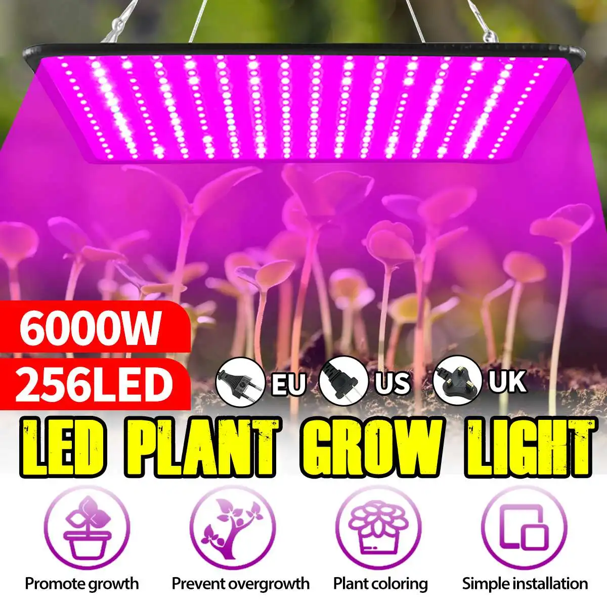 

6000W 256 leds LED Grow Light Panel Full Spectrum Phyto Lamp LED Grow Lamp AC85-265V For Indoor Grow Tent Plants Growth Light