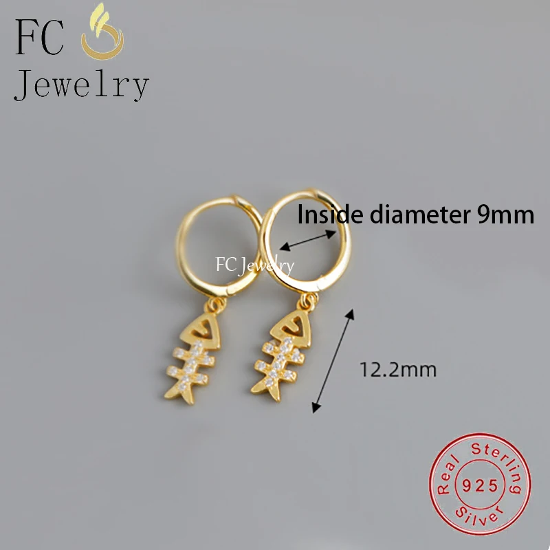 FC ювелирные изделия 925 Серебро Французский золотой цвет рыба кость знак