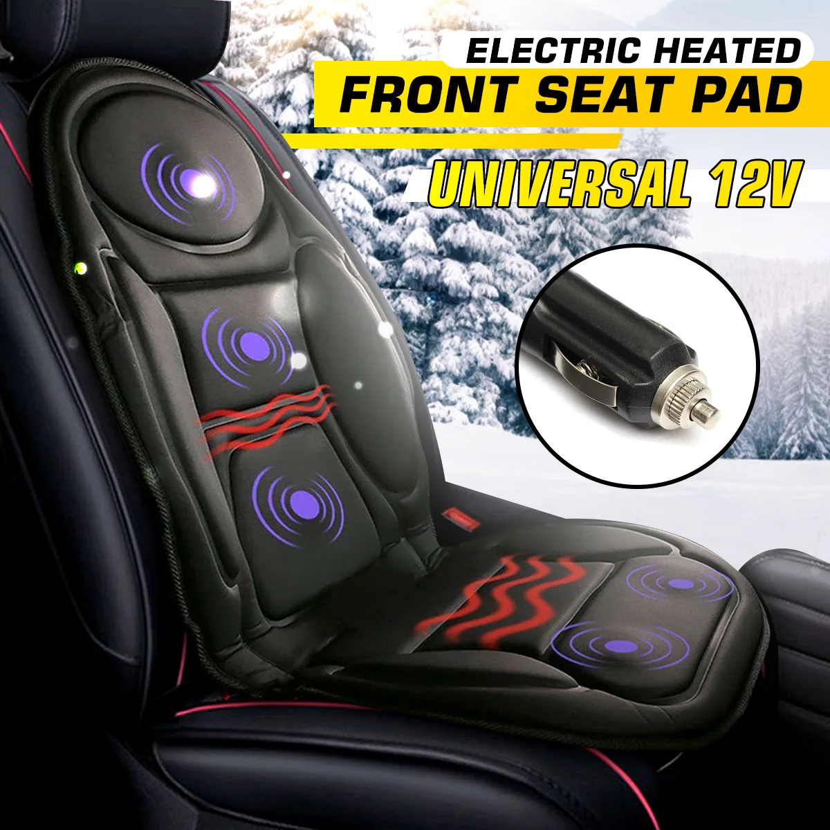 

12V Electric Heated Car Seat Cushion Cover Seat Heater Warmer Warm Winter Household Heating Seat Cushion