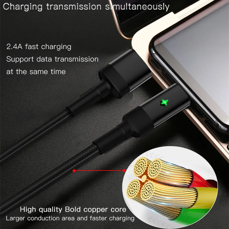 Usb type-C кабель для iPhone X XS XR 7 8 Plus автоматически отключается Быстрая зарядка для samsung S9 светодиодный кабель для синхронизации данных