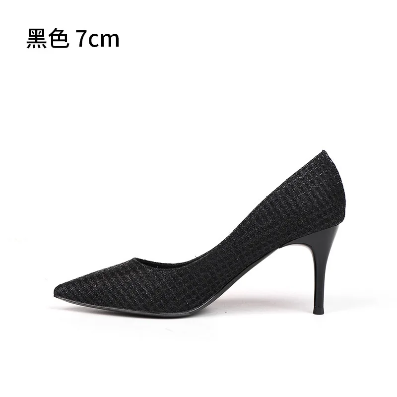 

All-match Fine heel 10cm Sexy Black Nightclub Single Exceed High-heeled Shoes Woman 2019 Shoe