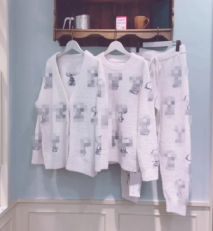 Японский зимний свитер GP с милой мультяшной собакой Женский пижамный комплект