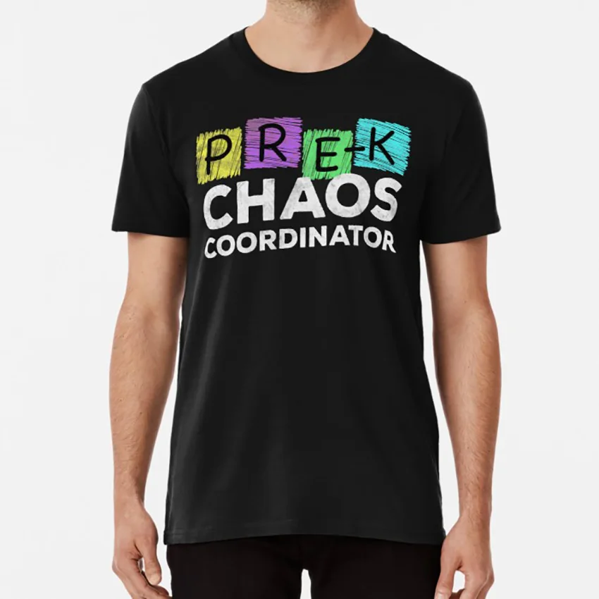 Забавная школьная футболка с координатором хаоса дошкольником учителем