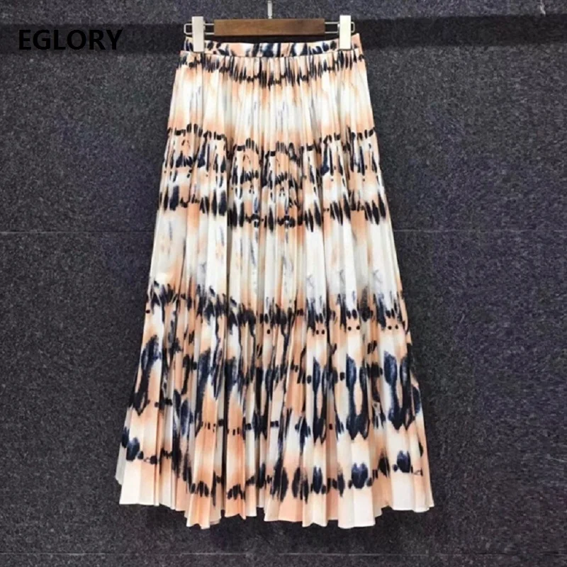 

Женская длинная юбка с градиентным принтом, винтажная дизайнерская повседневная юбка Макси Вечерние, весна-лето 2021