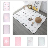 korean design star printed carpet anti slip floor rug bath mat soft baby playing carpets for living room indoor bedroom rug