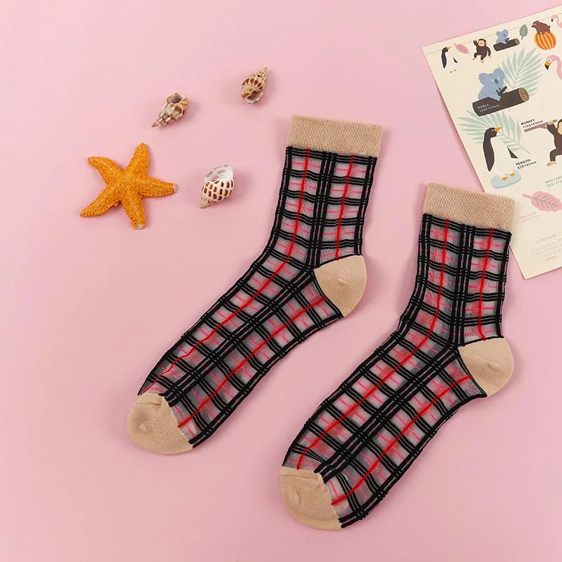 Корейский стиль шелковые прилив Happy забавные Женские носочки милые тонкие