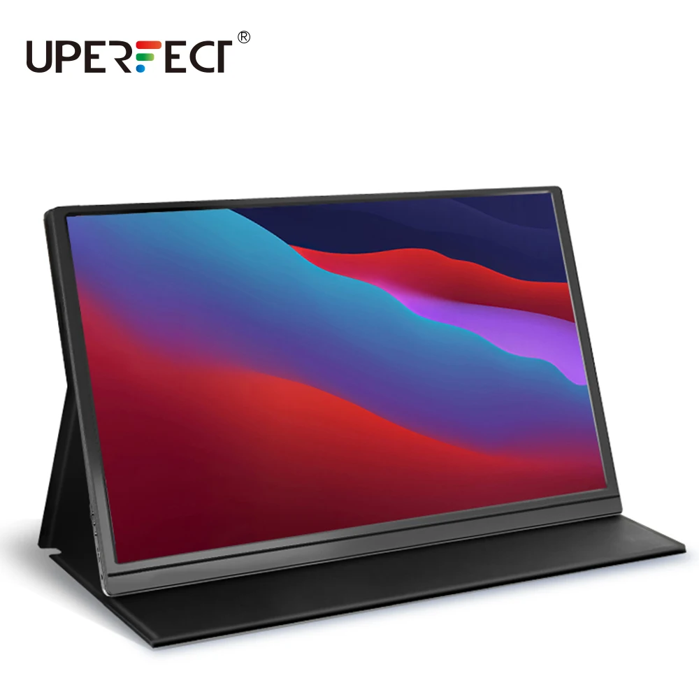 구매 UPERFECT 충전식 모니터 10800mAh 15.6 인치 LCD 화면 휴대용 1080P IPS HD USB 유형 C 디스플레이 노트북 전화 PS4 X 박스