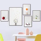 Настенная картина с изображением яблока, груши, осьминога