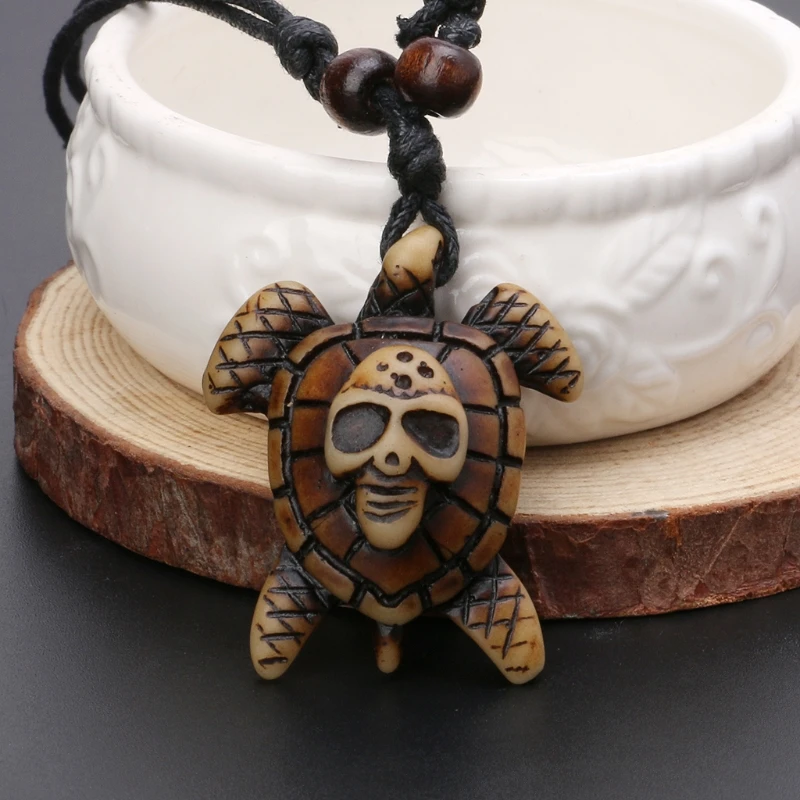 7 шт. этнические Подвески в виде черепахи из искусственных костей яка дерево для