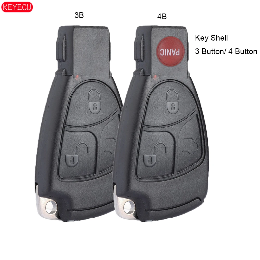 

KEYECU Smart Remote Key Shell Case 3B / 4 Button Replacement for Mercedes Benz E C R CL GL SL CLK SLK C S E Class