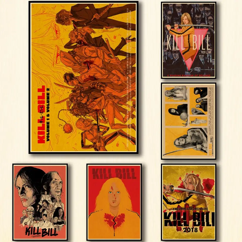 

32 Designs Quentin Movie Kill Bill Kraftpaper Poster Home Decal Art Painting Funny Wall Sticker for Coffee House Bar
