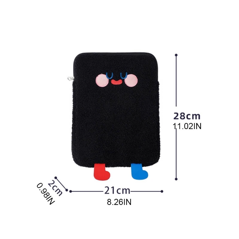 

Tablet Protect Pouch Bag Case Sleeve Cute Cartoon Plush Laptop Cover Pocket Organizer Portable Storage Supplies