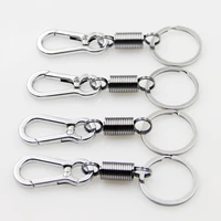 4pcs spring keychain climbing hook car keychain strong carabiner shape keychain zinc alloy keychain chain rings accessories