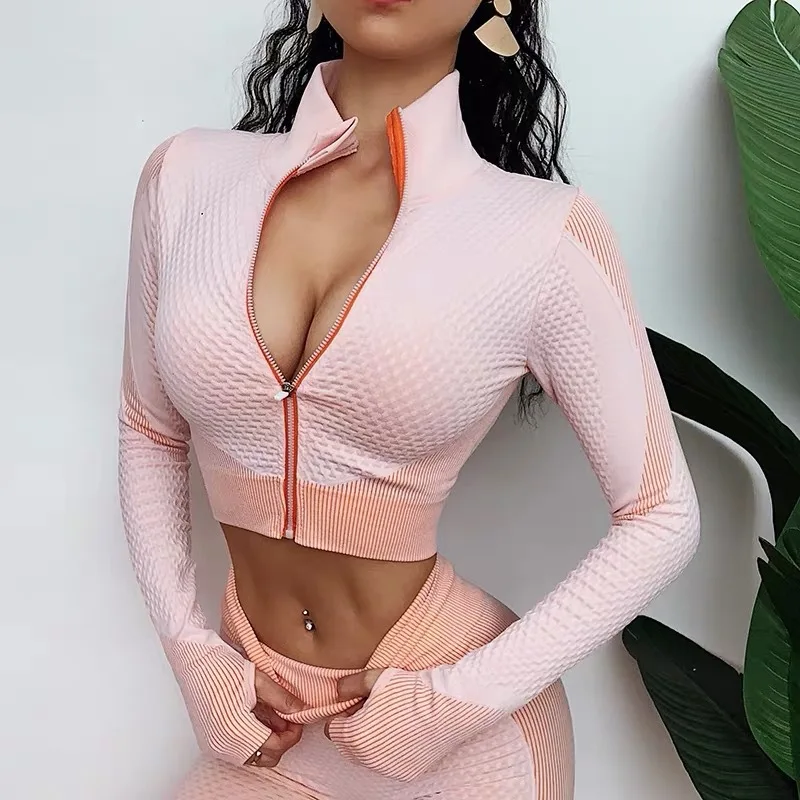 

Seamless Yoga Suit Autumn and Winter New Knitted Hip Lifting Stretch Fitness Yoga Suit Sports Wear for Women Gym