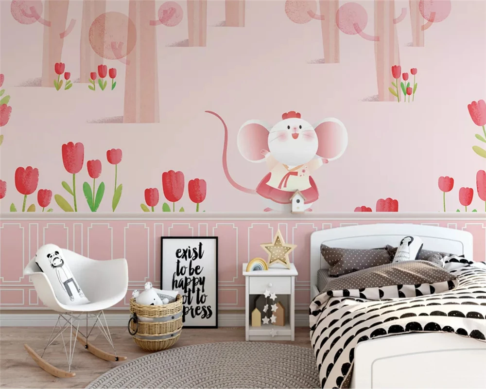 Детские обои по индивидуальному заказу Зеленый Клевер животное Фортуна дерево