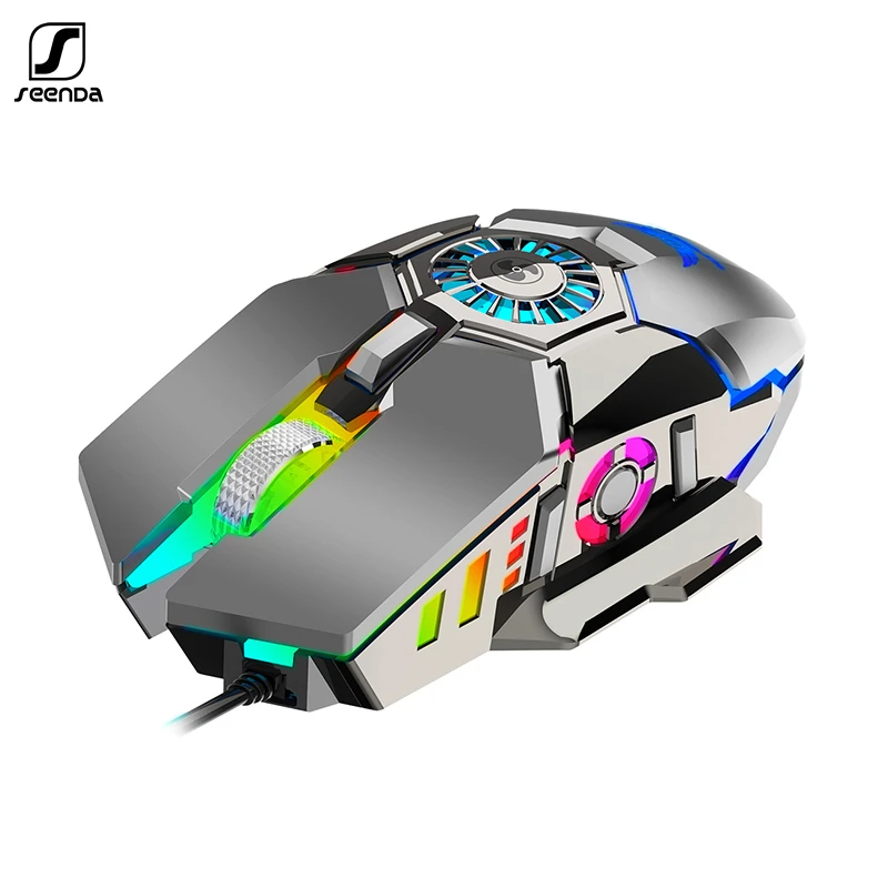 

Мышь Компьютерная SeenDa, проводная, RGB, 7 кнопок, 6400 DPI, с охлаждающим вентилятором